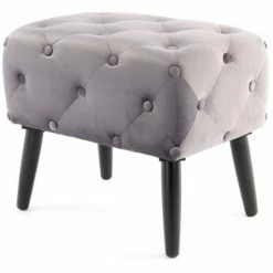 Kayoom HOCKER Piano 125 - 60x40x48 Cm - Grau / Schwarz