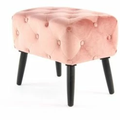 Kayoom HOCKER Piano 125 - 60x40x48 Cm - Rosa / Schwarz