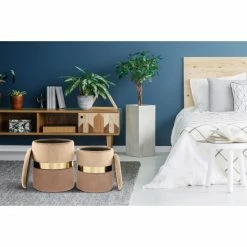 Kayoom HOCKER Zora 125 2-er Set - 2 Stühle à 36x36x44 Cm - Hellbraun / Braun -Qeeboo shop unnamed file 1085