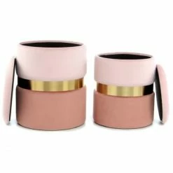 Kayoom HOCKER Zora 125 2-er Set - 2 Stühle à 36x36x44 Cm - Rosa / Altrosa