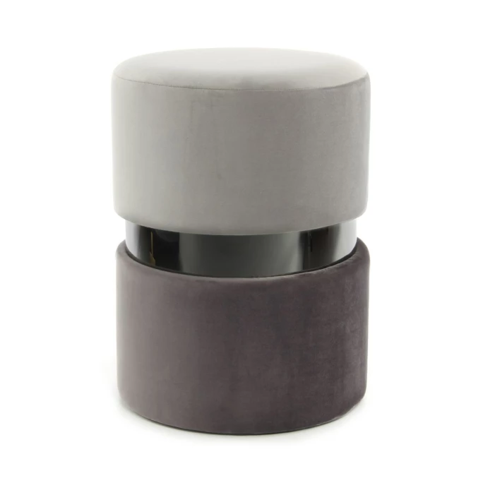 Kayoom Hocker Gipsy 825 - 35 X 35 X 46 Cm - Hellgrau / Schwarz / Dunkelgrau 4 Kayoom Hocker Gipsy 825 - 35 X 35 X 46 Cm - Hellgrau / Schwarz / Dunkelgrau – Bild 2