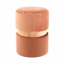 Kayoom Hocker Gipsy 825 - 35 X 35 X 46 Cm - Terra / Rosé / Braun