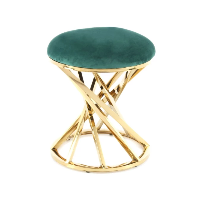Kayoom Hocker Wesley 325 - 40 X 40 X 49 Cm - Grün / Gold 3 Kayoom Hocker Wesley 325 - 40 X 40 X 49 Cm - Grün / Gold