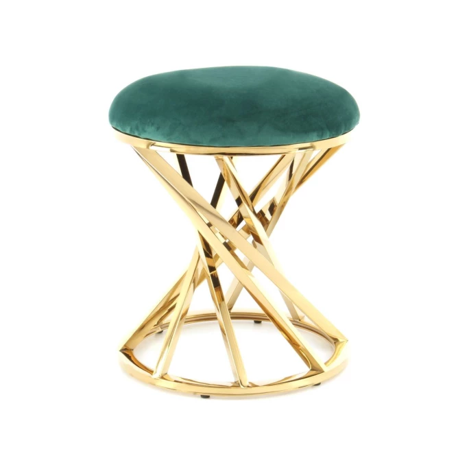 Kayoom Hocker Wesley 325 - 40 X 40 X 49 Cm - Grün / Gold 4 Kayoom Hocker Wesley 325 - 40 X 40 X 49 Cm - Grün / Gold – Bild 2