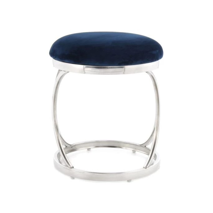 Kayoom Hocker Weyda 325 - 40 X 40 X 49 Cm - Blau / Silber 4 Kayoom Hocker Weyda 325 - 40 X 40 X 49 Cm - Blau / Silber – Bild 2