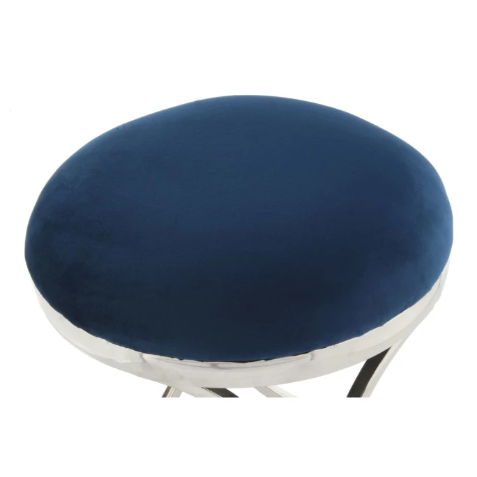 Kayoom Hocker Weyda 325 - 40 X 40 X 49 Cm - Blau / Silber 5 Kayoom Hocker Weyda 325 - 40 X 40 X 49 Cm - Blau / Silber – Bild 3