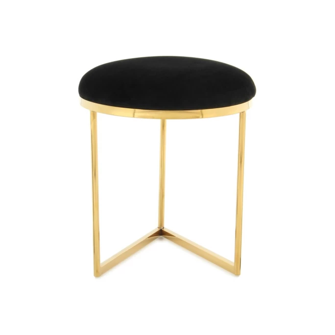 Kayoom Hocker Wynona 325 - 40 X 40 X 49 Cm - Schwarz / Gold 4 Kayoom Hocker Wynona 325 - 40 X 40 X 49 Cm - Schwarz / Gold – Bild 2