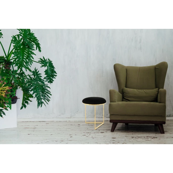 Kayoom Hocker Wynona 325 - 40 X 40 X 49 Cm - Schwarz / Gold 5 Kayoom Hocker Wynona 325 - 40 X 40 X 49 Cm - Schwarz / Gold – Bild 3