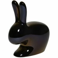 Qeeboo Rabbit Chair Metall Finish Stuhl - 68,8 X 39,5 X 80 Cm - Black Pearl