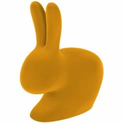 Qeeboo Rabbit Chair Velvet Finish Stuhl - 68,8 X 39,5 X 80 Cm - Dark Gold
