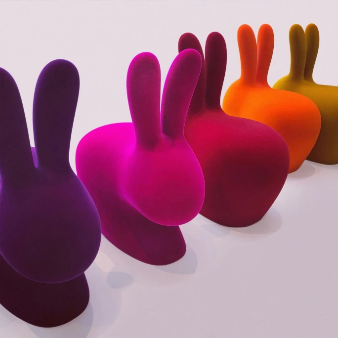 Qeeboo Rabbit Chair Velvet Finish Stuhl - 68,8 X 39,5 X 80 Cm - Purple 4 Qeeboo Rabbit Chair Velvet Finish Stuhl - 68,8 X 39,5 X 80 Cm - Purple – Bild 2