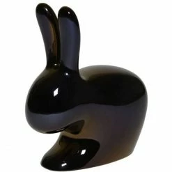 Qeeboo Rabbit Chair Baby Metall Finish Stuhl - 45,3 X 26,2 X 52,7 Cm - Black Pearl