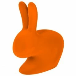Qeeboo Rabbit Chair Baby Velvet Finish Stuhl - 45,3 X 26,2 X 52,7 Cm - Orange