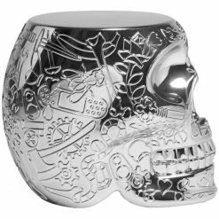 Qeeboo Mexico Metall Finish Stuhl/Beistelltisch - 38,2 X 53 X 45 Cm - Silver -Qeeboo shop unnamed file 1260