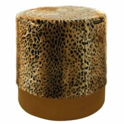 Apelt Leyla Sitzpouf Rund Mit Samtsockel - 41x41 Cm - Gelb/braun