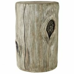 Villa Collection Autumn Grey Hocker - Ø 33,5 Cm - Höhe 48 Cm - Offwhite-braun