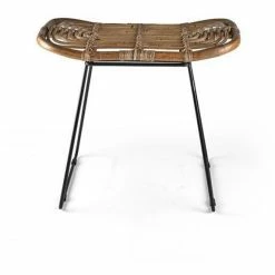 Villa Collection Nordic Nature Hocker - 2er Set - 2 Stühle à 53x33x47 Cm - Schwarz-natur