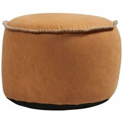 SACKit Dunes Pouf - Ø 50 Cm - Höhe 35 Cm - Cognac