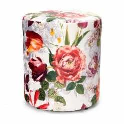 ESSENZA HOME ESSENZA Scarlett Pouf-Sitzhocker - Ø 40 - Höhe 43 Cm - Vanilla