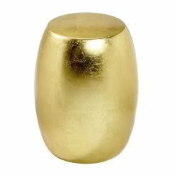 Lambert Keiko Hocker Mit Blattgold - Ø 40 Cm - Höhe 51 Cm - Gold