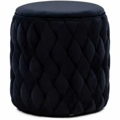 Riviera Maison Rivièra Maison Athens Hocker - Ø 38 Cm - Höhe 40 Cm - Indigo