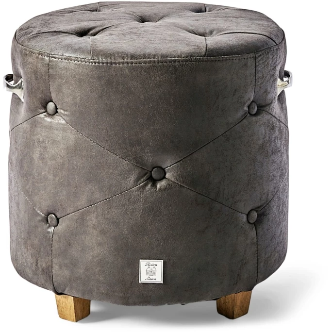 Riviera Maison Rivièra Maison Bowery Hocker - Ø 45 Cm - Höhe 46 Cm - Espresso 3 Riviera Maison Rivièra Maison Bowery Hocker - Ø 45 Cm - Höhe 46 Cm - Espresso
