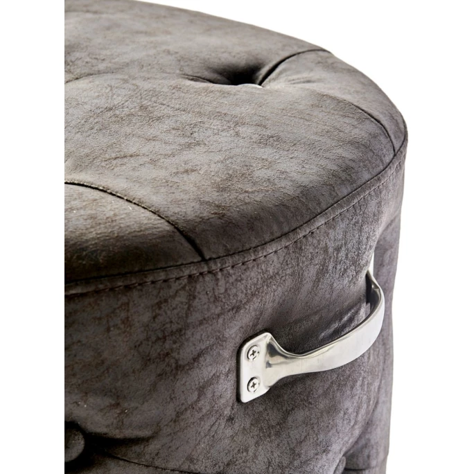 Riviera Maison Rivièra Maison Bowery Hocker - Ø 45 Cm - Höhe 46 Cm - Espresso 4 Riviera Maison Rivièra Maison Bowery Hocker - Ø 45 Cm - Höhe 46 Cm - Espresso – Bild 2