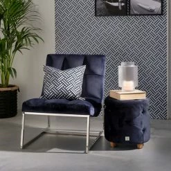 Riviera Maison Rivièra Maison Bowery Hocker - Ø 45 Cm - Höhe 46 Cm - Indigo -Qeeboo shop unnamed file 1552