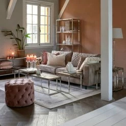 Riviera Maison Rivièra Maison Opera 55 Fußhocker - Ø 55 Cm - Höhe 45 Cm - Rosé Stain -Qeeboo shop unnamed file 1583