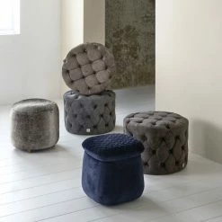 Riviera Maison Rivièra Maison Opera 55 Fußhocker - Ø 55 Cm - Höhe 45 Cm - Truffle -Qeeboo shop unnamed file 1591