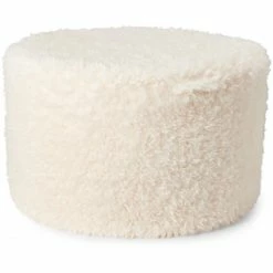 ESSENZA HOME Essenza Shelley Pouf - Ø 60 Cm - Höhe 37 Cm - Vanilla