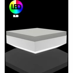 Vondom VELA OTTOMAN Hocker - 100x100x40 Cm - Eis + RGB LED + Akku -Qeeboo shop unnamed file 1708