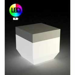 Vondom VELA OTTOMAN Hocker - 40x40x40 Cm - Eis + RGB LED + Akku -Qeeboo shop unnamed file 1718
