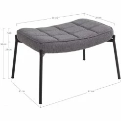 House Nordic Glasgow Fußhocker - 41x61x36 Cm - Grau -Qeeboo shop unnamed file 1753