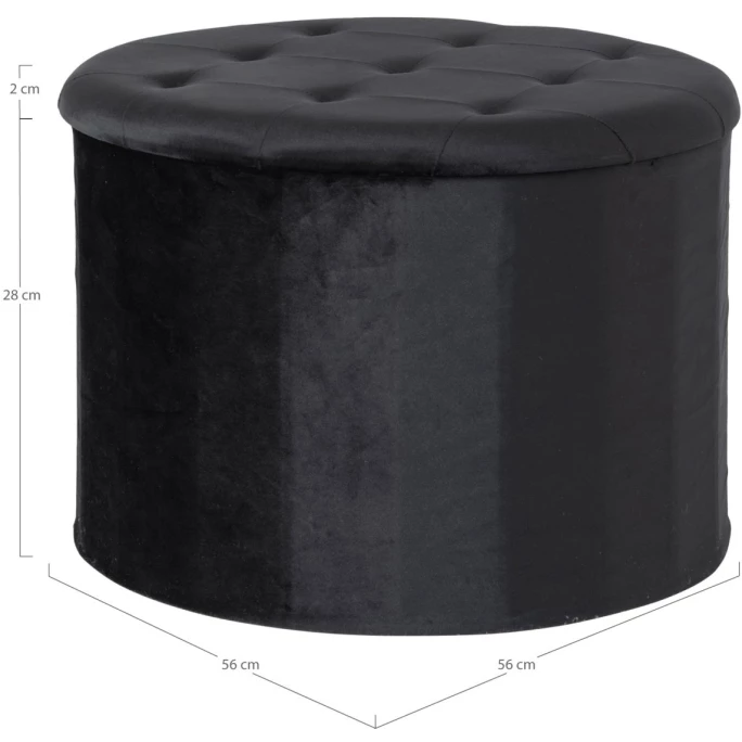 House Nordic Turup Pouf - 56x56x30 Cm - Schwarz 5 House Nordic Turup Pouf - 56x56x30 Cm - Schwarz – Bild 3