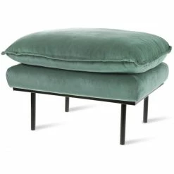 HK Living Retro Sofa Velvet Hocker - 72x65x46 Cm - Velvet Mint