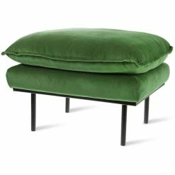 HK Living Retro Sofa Royal Velvet Hocker - 72x65x46 Cm - Royal Velvet Green