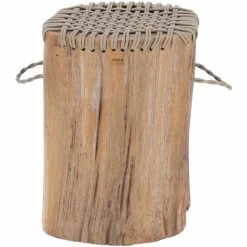 Jan Kurtz CONO Hocker - Ø 30 Cm - Höhe 42 Cm - Teak/taupe