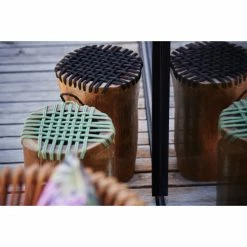 Jan Kurtz CONO Hocker - Ø 30 Cm - Höhe 42 Cm - Teak/mint -Qeeboo shop unnamed file 1908