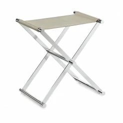 JOOP! HOMELINE Hocker - 45x34,5 Cm – Höhe 45 Cm - Grau/chrom