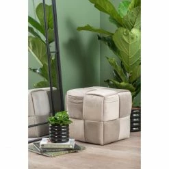 Leitmotiv Weaved Pouf - 39x39 Cm - Höhe 38 Cm - Mausgrau -Qeeboo shop unnamed file 1957