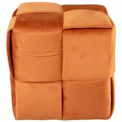 Leitmotiv Weaved Pouf - 39x39 Cm - Höhe 38 Cm - Burned Orange -Qeeboo shop unnamed file 1959