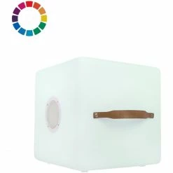 Nikki Amsterdam The Cube LED-Sitzhocker Mit Lautsprecher - 41x41x42 Cm - Multicolor-LED