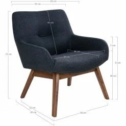 House Nordic London Lounge Sessel - 65x63x73 Cm - Grau - Mit Walnuss-Beinen -Qeeboo shop unnamed file 299