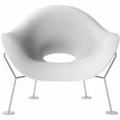 Qeeboo Pupa Chrome Base Indoor Sessel - 87 X 78 X 84 Cm - White