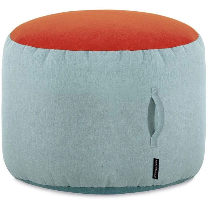 Remember PoufPouf Sky Sitz-Pouf - 55x55x40 Cm - Orange/hellblau/blau 3 Remember PoufPouf Sky Sitz-Pouf - 55x55x40 Cm - Orange/hellblau/blau