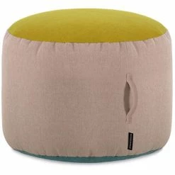 Remember PoufPouf Sand Sitz-Pouf - 55x55x40 Cm - Grün/sand/blau