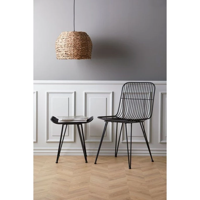 Villa Collection Natural Stone & Black Nordic Hocker - 2er Set - 2 Stühle à 45x35x41 Cm - Schwarz 5 Villa Collection Natural Stone & Black Nordic Hocker - 2er Set - 2 Stühle à 45x35x41 Cm - Schwarz – Bild 3