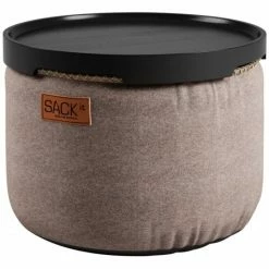 SACKit Canvas Pouf - Ø 50 Cm - Höhe 35 Cm - Sand