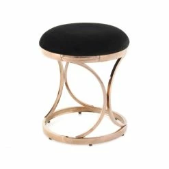 Kayoom Hocker Weyda 325 - 40 X 40 X 49 Cm - Schwarz / Rosé